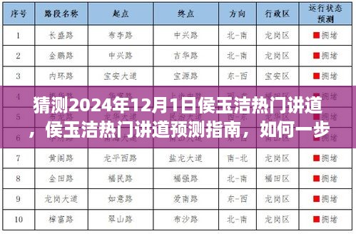 侯玉洁热门讲道预测，一步步跟随学习指南（2024年12月1日）