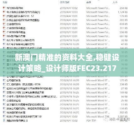 新澳门精准的资料大全,稳健设计策略_设计师版FEC23.217