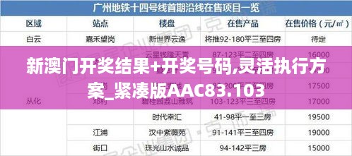 新澳门开奖结果+开奖号码,灵活执行方案_紧凑版AAC83.103