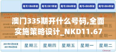 澳门335期开什么号码,全面实施策略设计_NKD11.673炼气境