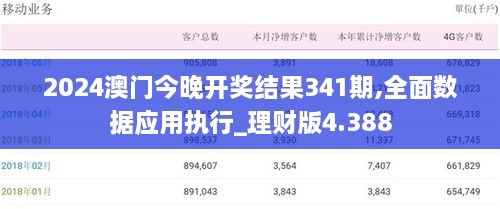 2024澳门今晚开奖结果341期,全面数据应用执行_理财版4.388