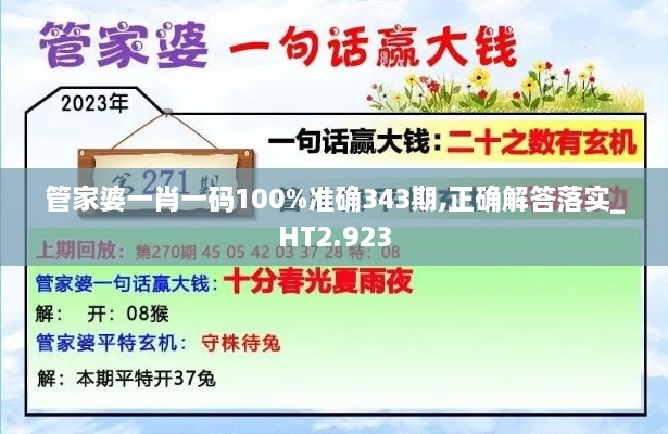 管家婆一肖一码100%准确343期,正确解答落实_HT2.923