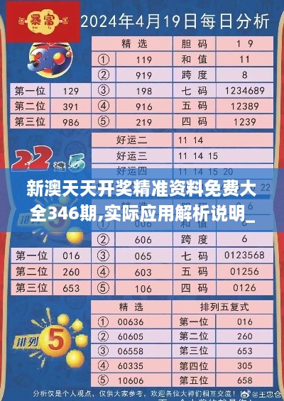 新澳天天开奖精准资料免费大全346期,实际应用解析说明_D版2.849