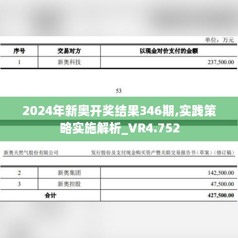 2024年新奥开奖结果346期,实践策略实施解析_VR4.752