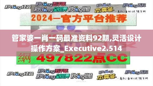 管家婆一肖一码最准资料92期,灵活设计操作方案_Executive2.514