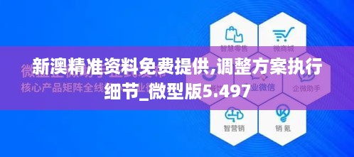 新澳精准资料免费提供,调整方案执行细节_微型版5.497