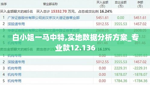 白小姐一马中特,实地数据分析方案_专业款12.136