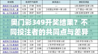 奥门彩349开奖结果？不同投注者的共同点与差异