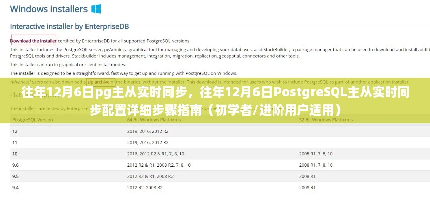 往年12月6日PostgreSQL主从实时同步配置详解，适合初学者与进阶用户的指南