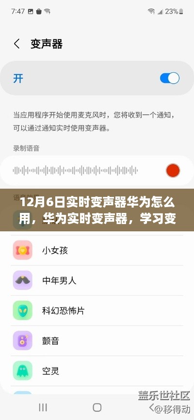 华为实时变声器使用指南，学习变化，幽默相伴，自信闪耀，成就无限