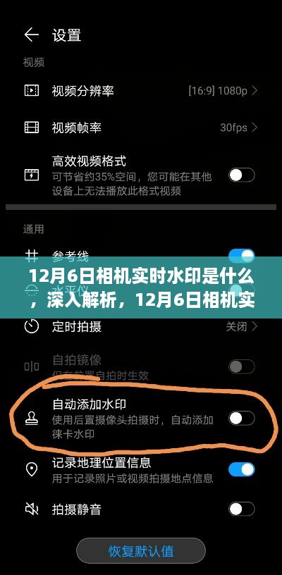 深入解析，12月6日相机实时水印特性、使用体验与目标用户群体