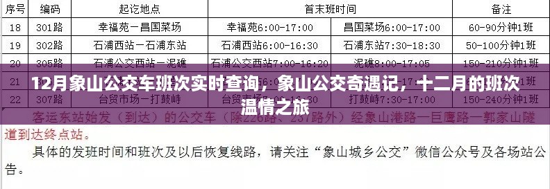 象山公交十二月奇遇记，实时查询班次，体验温情之旅