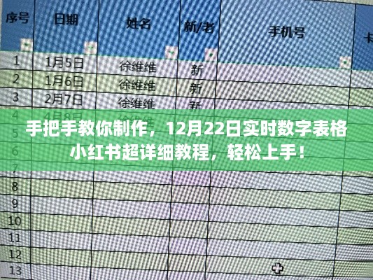 12月22日实时数字表格制作教程，小红书超详细步骤，轻松掌握