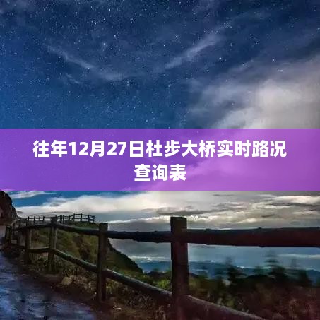 杜步大桥实时路况查询表（往年12月27日）