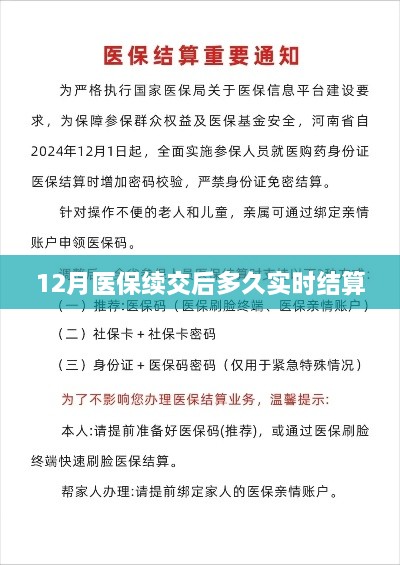 医保续交后实时结算时间解析