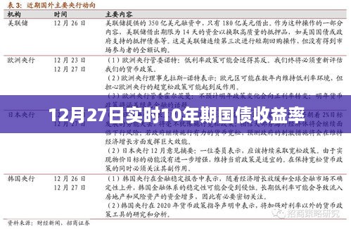 12月27日实时，10年期国债收益率走势分析