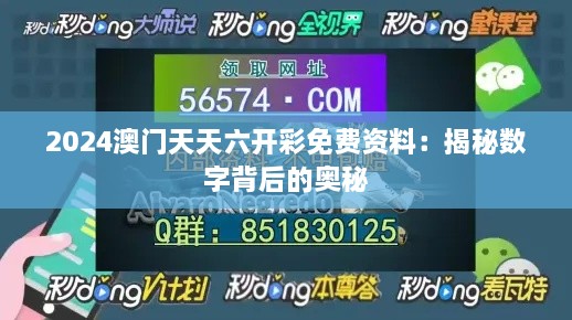 2024澳门天天六开彩免费资料：揭秘数字背后的奥秘