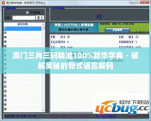 澳门三肖三码精准100%新华字典 - 破解奥秘的新式语言解码