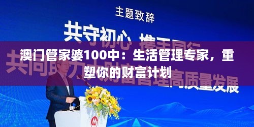 澳门管家婆100中：生活管理专家，重塑你的财富计划