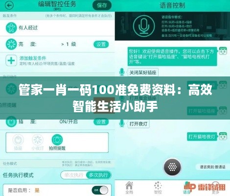 管家一肖一码100准免费资料：高效智能生活小助手