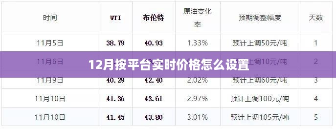 12月平台实时价格设置指南