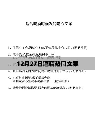 12月27日酒精魅力瞬间，热门文案集锦