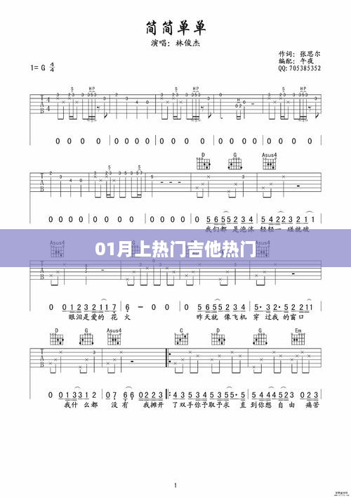 热门吉他曲目，一月精选上榜