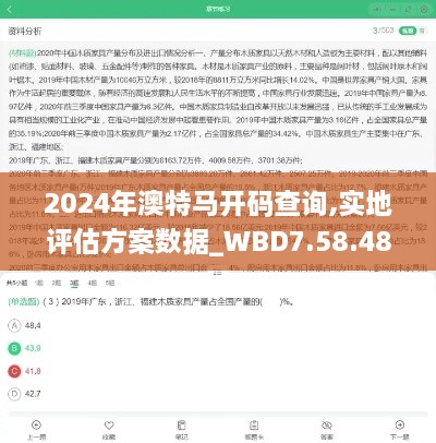 2024年澳特马开码查询,实地评估方案数据_WBD7.58.48方便版