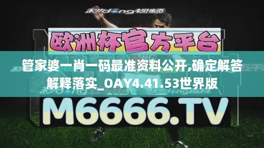 管家婆一肖一码最准资料公开,确定解答解释落实_OAY4.41.53世界版