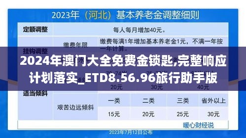 2024年澳门大全免费金锁匙,完整响应计划落实_ETD8.56.96旅行助手版