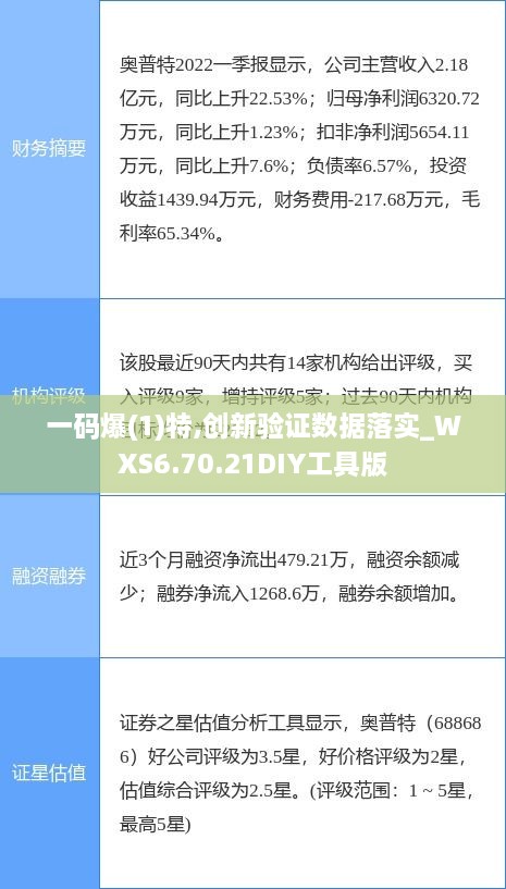 一码爆(1)特,创新验证数据落实_WXS6.70.21DIY工具版