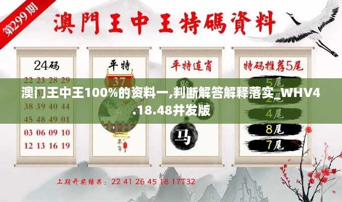 澳门王中王100%的资料一,判断解答解释落实_WHV4.18.48并发版