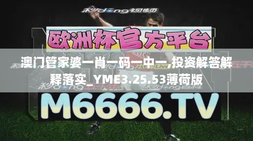 澳门管家婆一肖一码一中一,投资解答解释落实_YME3.25.53薄荷版