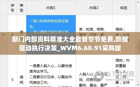 新门内部资料精准大全最新章节免费,数据驱动执行决策_WVM6.60.91采购版