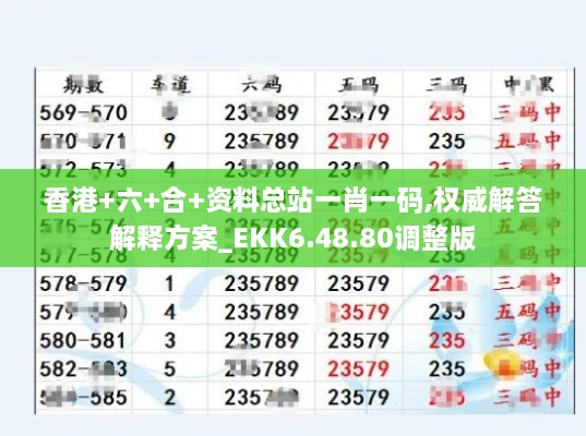 香港+六+合+资料总站一肖一码,权威解答解释方案_EKK6.48.80调整版