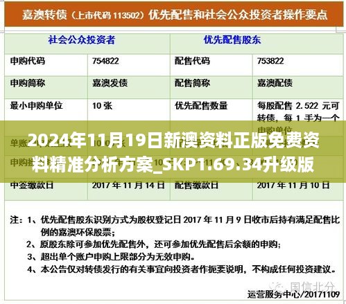 2024年11月19日新澳资料正版免费资料精准分析方案_SKP1.69.34升级版