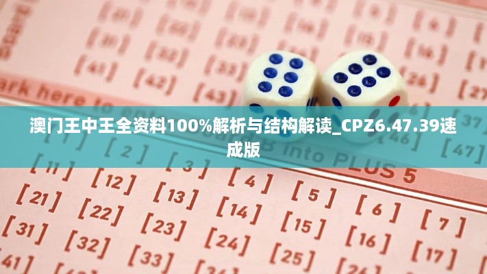 澳门王中王全资料100%解析与结构解读_CPZ6.47.39速成版