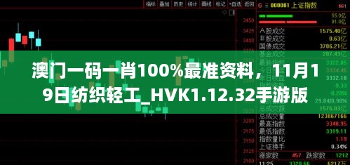 澳门一码一肖100%最准资料，11月19日纺织轻工_HVK1.12.32手游版