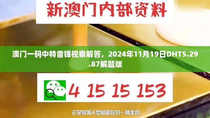 澳门一码中特雷锋视察解答，2024年11月19日DHT5.29.87解题版