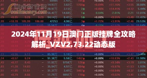 2024年11月19日澳门正版挂牌全攻略解析_VZV2.73.22动态版