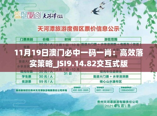 11月19日澳门必中一码一肖：高效落实策略_JSI9.14.82交互式版