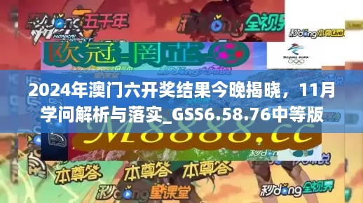 2024年澳门六开奖结果今晚揭晓，11月学问解析与落实_GSS6.58.76中等版