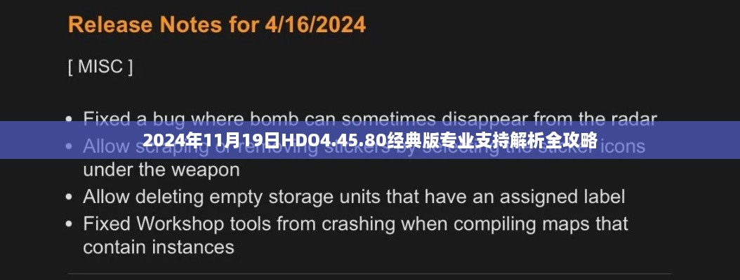 2024年11月19日HDO4.45.80经典版专业支持解析全攻略