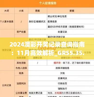 2024澳彩开奖记录查询指南：11月高效解析_GRS5.35.69通行证版本