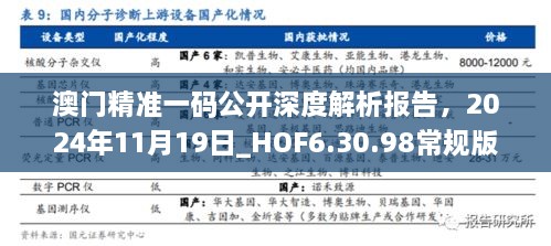 澳门精准一码公开深度解析报告，2024年11月19日_HOF6.30.98常规版