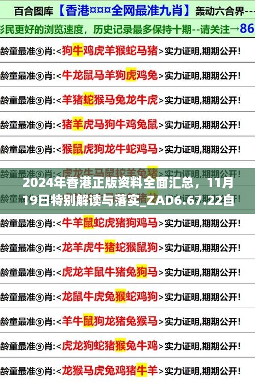 2024年香港正版资料全面汇总，11月19日特别解读与落实_ZAD6.67.22自由版