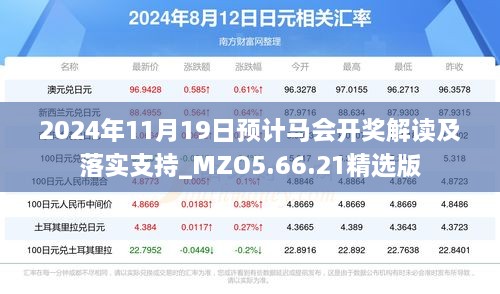 2024年11月19日预计马会开奖解读及落实支持_MZO5.66.21精选版