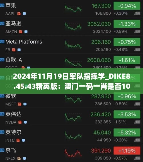 2024年11月19日军队指挥学_DIKE8.45.43精英版：澳门一码一肖是否100%精准？