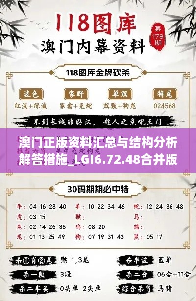 澳门正版资料汇总与结构分析解答措施_LGI6.72.48合并版