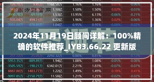 2024年11月19日顾问详解：100%精确的软件推荐_IYB3.66.22 更新版